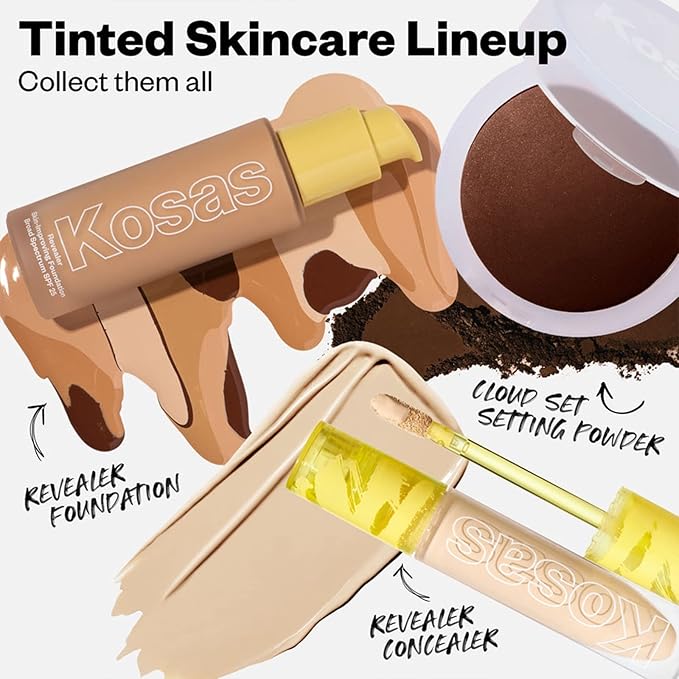 Kosas Cloud Set Face Setting Powder | Smoothing Shine Control, Soft, Sheer Setting Translucent Makeup Finish, Portable & Long-Lasting (Sheer Deep)