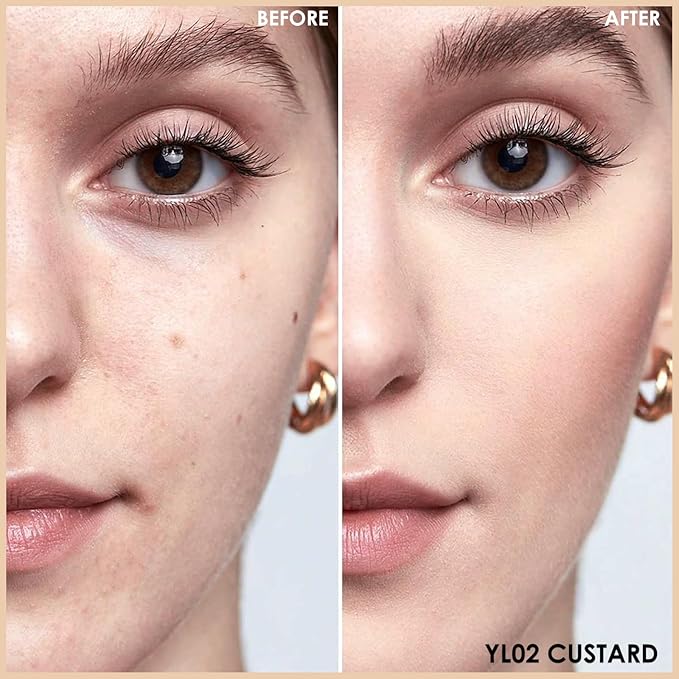 FOCALLURE FIX CORRECTOR Concealer Stick, Full Coverage Concealer Makeup, Color Corrector for Dark Circles, Including Replaceable Applicator, YL02 CUSTARD