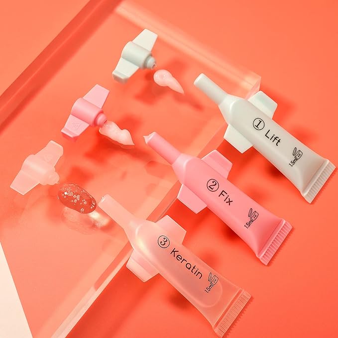 Lash Lift Kit Eyebrow Perm Kit Perm&Setting Lotion Set | Disposable large capacity 1.5ml lotion tube for Lash Lift Kit & Eyebrow Lamination Fast Acting 3-Step Lifting, Fixing Lotions with