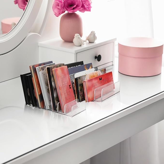 2 Pack Makeup Organizer, Compact Makeup Palette Organize, for Bathroom Countertops, Vanities, Cabinets, Sleek Modern Cosmetics Storage Solution for - Eyeshadow Palettes, Contour Kits, Blush