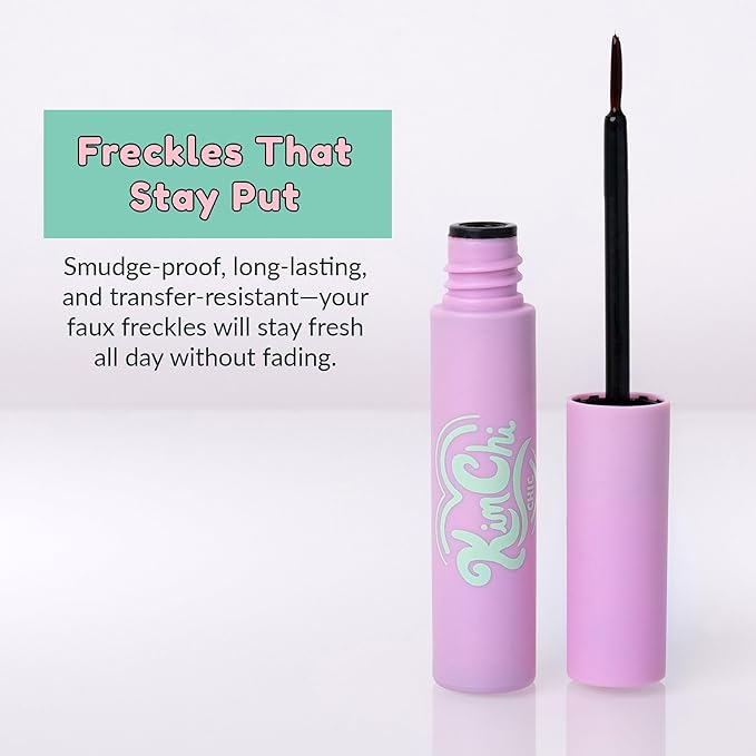 KimChi Chic Beauty Candy Girl Fake Freckle Pen, Natural-Looking and Fast-Drying Faux Freckles Face Makeup, Afternoon In The Flower Field Red-Brown Shade, 0.10 fl oz