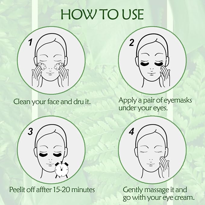 Eye Mask-Seaweed Under Eye Patches with Collagen &Sodium Hyaluronate, Pure Natural Extracts For Wrinkles, Puffy Eyes & Dark Circles, for Youthful Appearance & Reduction of Fine Lines (60 Pcs)