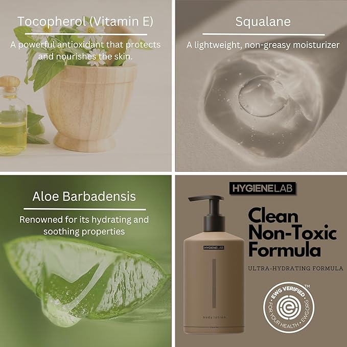 Body Lotion for Men – EWG Verified, Ultra Hydrating, Non-Toxic, Fast-Absorbing, Fragrance-Free, Unscented, Paraben-Free, Sulfate-Free, Daily body lotion for Dry Skin & Sensitive Skin, 12oz