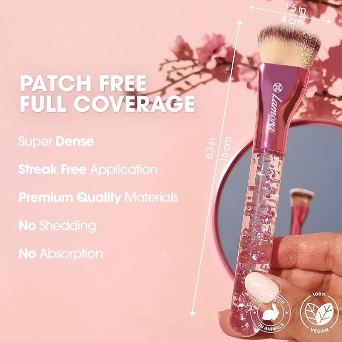 Blending Liquid Makeup Foundation Brush - Kabuki Contour Brush, Face Buffing Brush With Pro Quality Synthetic Dense Bristles For Stippling Mineral Cream, Powder, Blush