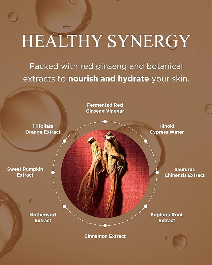Bonyongo Red Ginseng Vinegar Essence– Revitalizing & Intensive Nourishing for All Skin Types - Hydrated and Glowing Skin with Fermented Red Ginseng - Korean Skincare, 1.5 fl.oz.