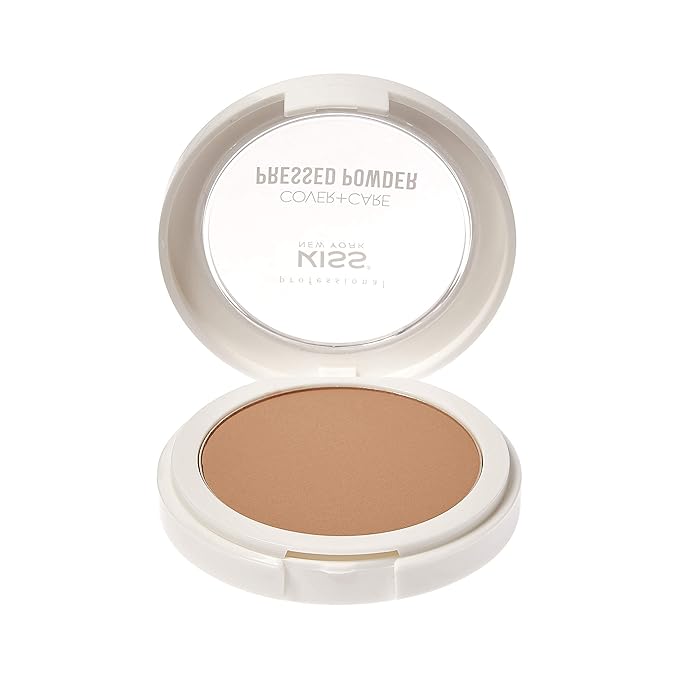 KISS Cover and Care Acne Control Pressed Powder Shine Free Face Light Weight Makeup Setting Powder - APP325 (Toffee)