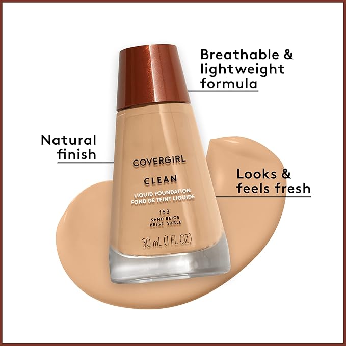 COVERGIRL Clean Makeup Foundation Creamy Natural 120, 1 oz (packaging may vary)