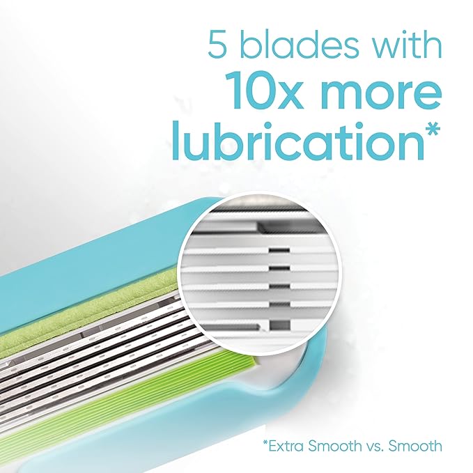 Gillette Venus Platinum Extra Smooth Metal Handle Women's Razor Handle + 4 Blade Refills, Pivoting Head and Ribbon of Moisture