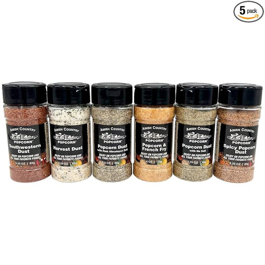 Amish Country Popcorn | 6 Pack Popcorn Dust Variety Bundle | Old Fashioned, Non-GMO and Gluten Free