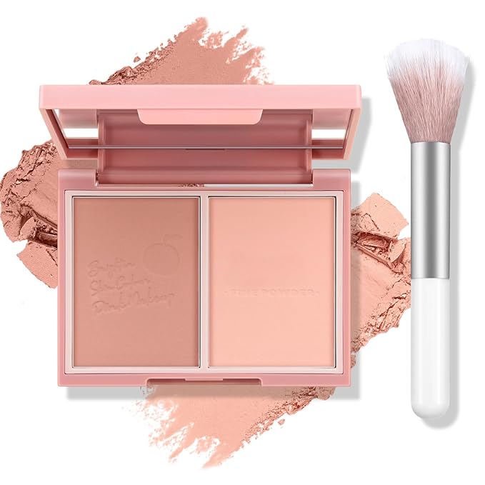 Boobeen Highlighter Contour Makeup Palette Face Matte Bronzer Powder, Compact Contouring Blush for Cheeks, Natural Long Lasting with Brush