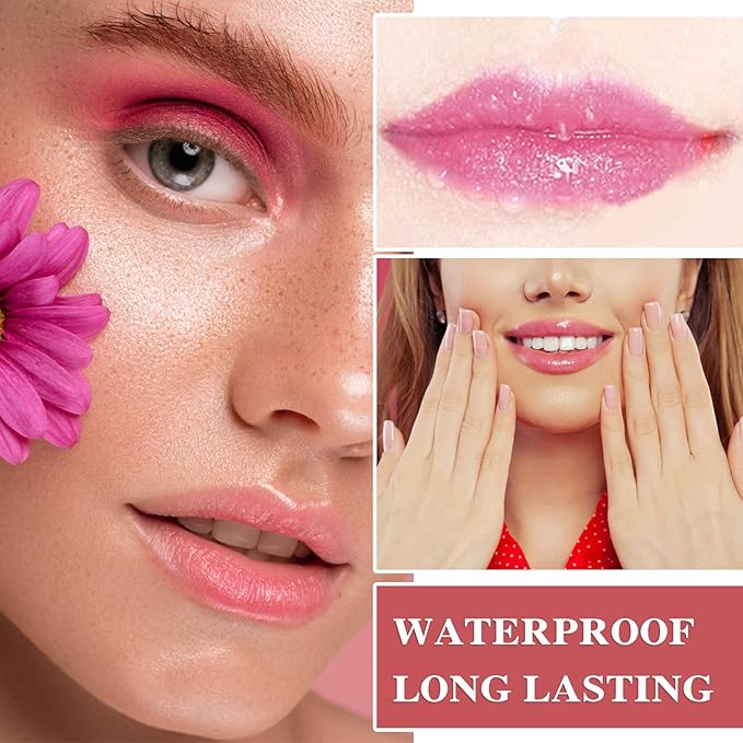 Lip Plumper Lip Gloss,Lip Maximizer Balm Plumper Lip Plumping Serum,Heathly Lip Moisturizer Enhancer Hydrated Lips,Reduces Improves Dry Lip Lines Lip Plumping Gloss Lip Extreme Volume