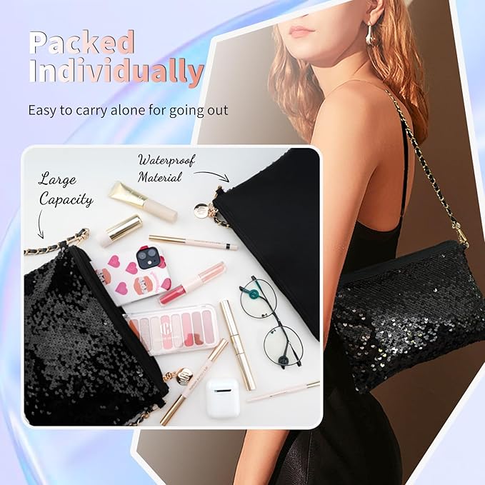 Color Nymph Teen Girls Makeup Kits, All In One Makeup kit For Girls Makeup For Teen Girls with Sequin Bag Packed Individually 9 Colors Eyeshadow Liquid Blush Lip gloss Mascara -Orange Green