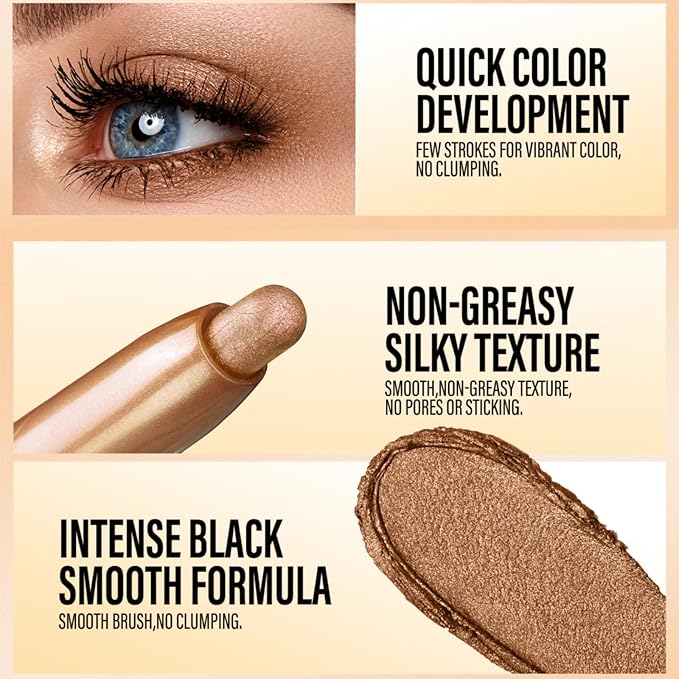 Jolilab Eyeshadow Stick Set, 2 Colors Matte Professional Bright-Colored Contouring and Highlight Eyeshadow Stick, Cream Waterproof Long Lasting High Pigmented Eye Shadow(2, 05+23 2pcs)