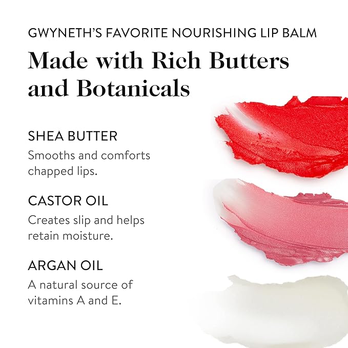 goop Beauty Lip Balm Trio | Clean Moisturizer for Chapped, Cracked & Dry Lips | Clear, Peony, & Tomato | Tinted for Sheer Color | Petroleum Free | 0.16 fl oz Each