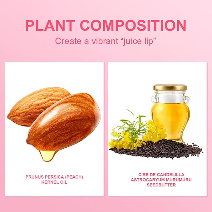 Lip Glowy Balm Hydrating Sleeping Lip Mask, Shine Glossy Finish Lip Oil - Reduce Lip Lines, Enhance Lip Color, Moisturizing & Plump Dry Chapped Lips Care Non-Sticky Lip Balm (#1 Peach)