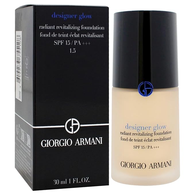Designer Glow Radiant Revitalizing Foundation SPF 15 PA Plus - 1.5 by Giorgio Armani for Women - 1 oz Foundation