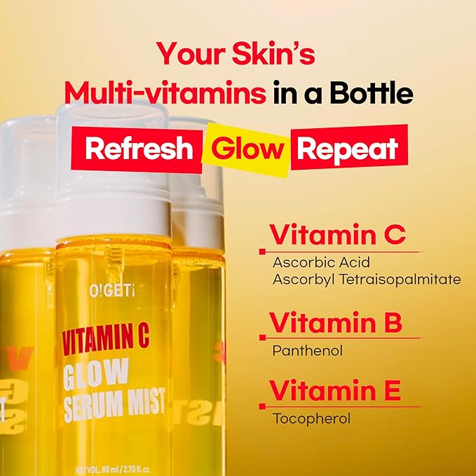 Vitamin C Serum Mist | Vitamin C, Hyaluronic acid, Moisturizing mist for face, all skin type, Korean skincare, for men and women, 2.70 Fl.Oz (80ml)