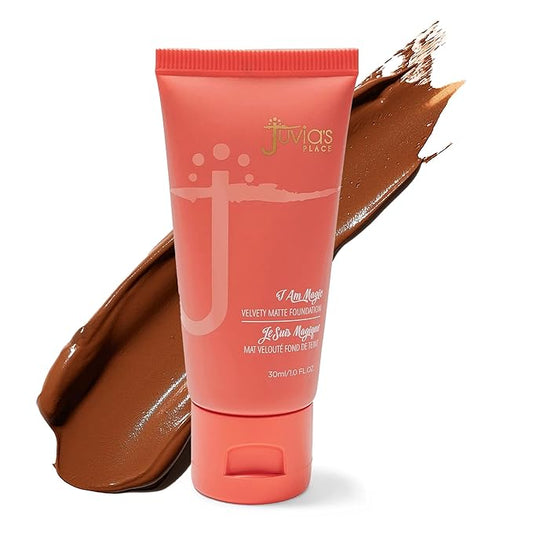 Juvia's Place I Am Magic Velvety Matte Liquid Foundation 200 - Kenya - Deep Dark w/Warm Golden Undertone, Makeup Foundation Full Coverage, Lightweight, Long Wear, Velvety Matte Finish