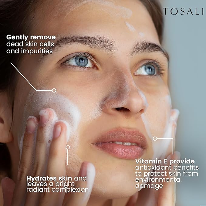 Anti Aging Daily Peeling Face Exfoliator – Peeling Gel with Hyaluronic Acid, Lactic Acid & Vitamin E, Gentle Exfoliating Gel for All Skin Types, Skin Care for Women, 6.8 Oz