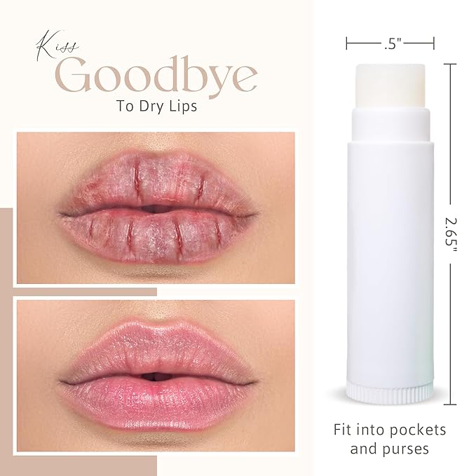 Lip Balm Bulk Unlabeled - Made in USA Bulk Chapstick - Natural Ingredients Vitamin E Shea Butter - Custom Chapstick Bulk For Party & Wedding Favors (100 Count, Cherry)