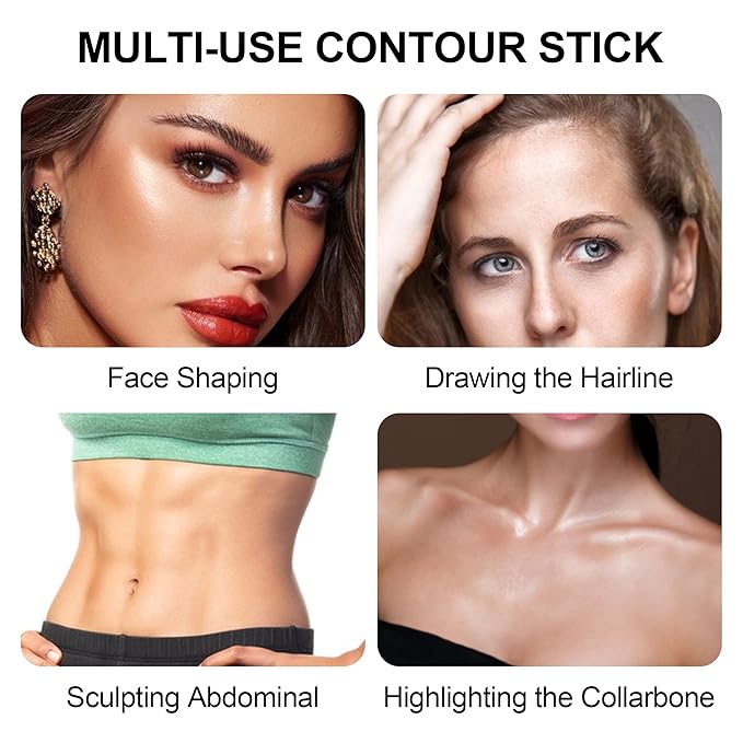 FV Cream Contour Stick, 2-in-1 Face Shaping Stick for Highlighting & Contouring, Bronzer Stick，Long Lasting & Waterproof，Non-Sticky Highlighter Makeup Pen for Medium/Tan Skin Tones, 0.26oz (7.5g)
