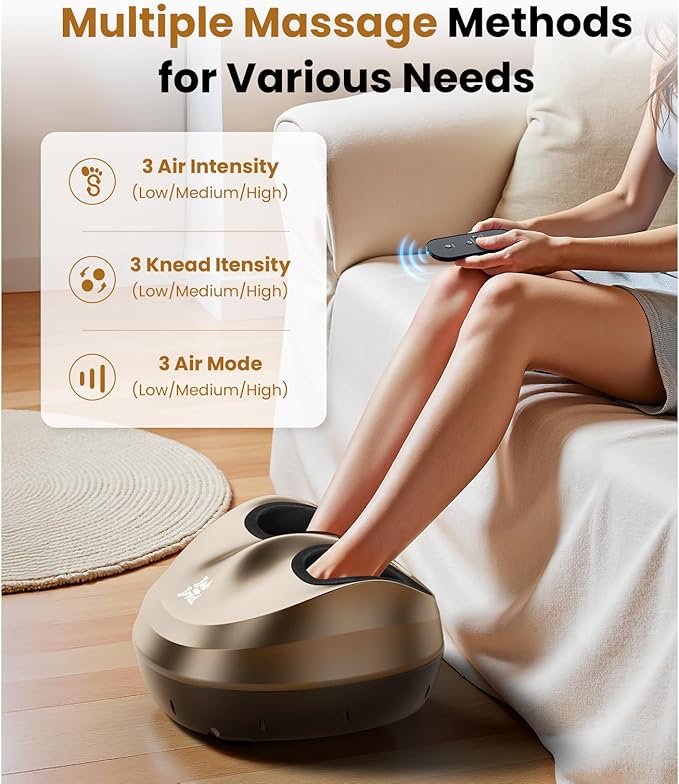 BOB AND BRAD Foot Massager Machine with Heat and Remote, Fits up to Men Size 14, Electric Shiatsu Deep Kneading Foot Massager, Relieve for Plantar Fasciitis and Neuropathy Pain