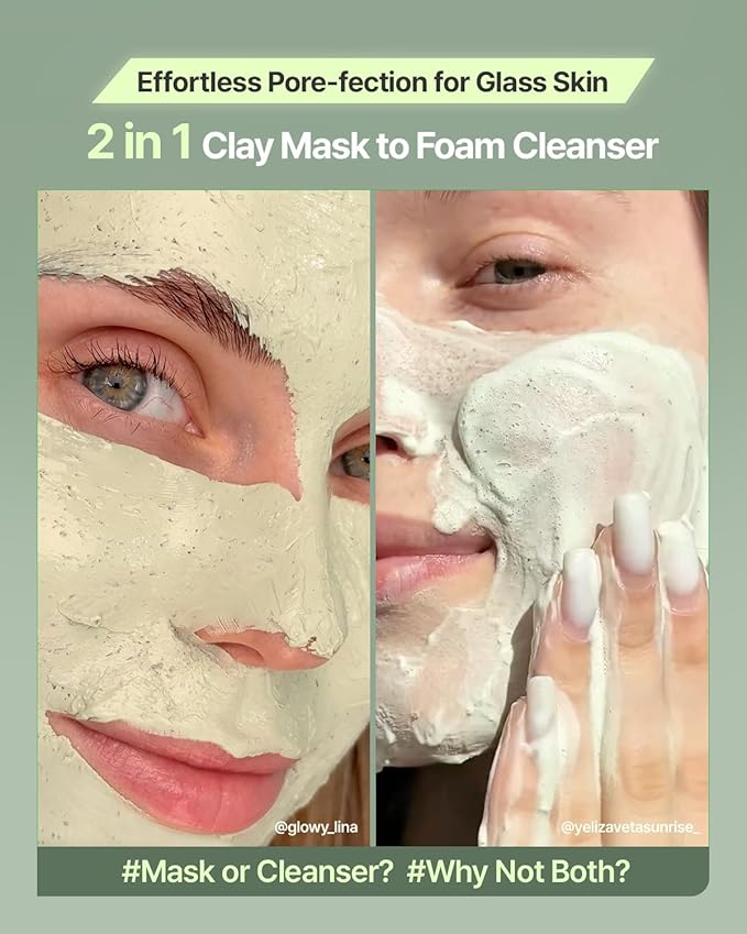 FULLY Green Tomato Pore Detox Clay Mask Cleanser, Pore Minimizing, Blackhead Care, Sebum Control, Exfoliation, Vegan, Face Wash, Sensitive Skin, Korean Skincare 4.05 fl.oz