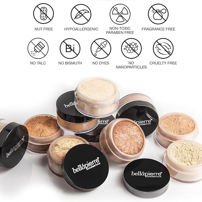 bellapierre Mineral Foundation SPF 15 - Loose Powder Foundation | Vegan & Cruelty Free Natural Makeup | Full Coverage Matte Finish | Hypoallergenic | Oil & Talc Free - 0.32 Oz - Ultra