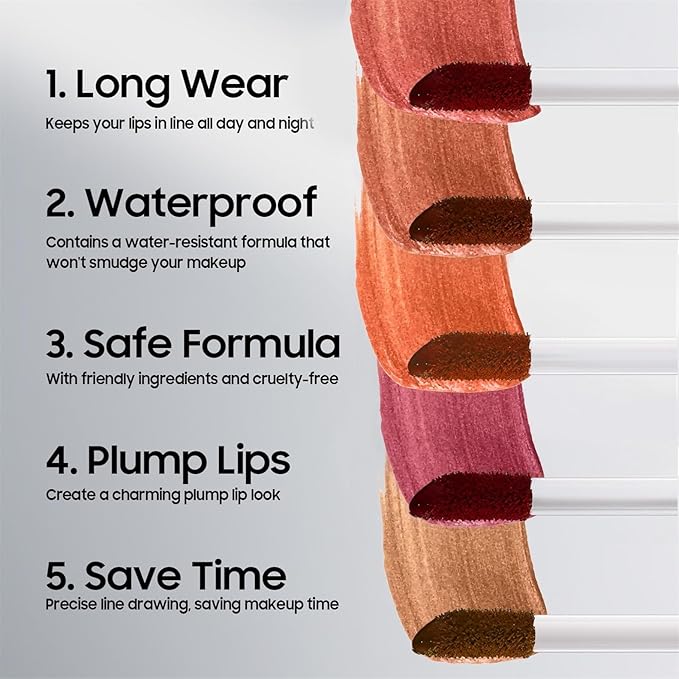 Lip Liner Stain Peel off - Waterproof & Long Lasting Peel Lip Stain Non-Stick Cup, Enhancing Complexion & Nourishing for All Skin Types, Create A Natural Lip Color (Nude, 1 Count)