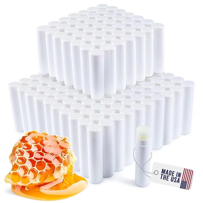 Lip Balm Bulk Unlabeled - Made in USA Bulk Chapstick - Natural Ingredients Vitamin E Shea Butter - Custom Chapstick Bulk For Party & Wedding Favors (150 Count, Honey)