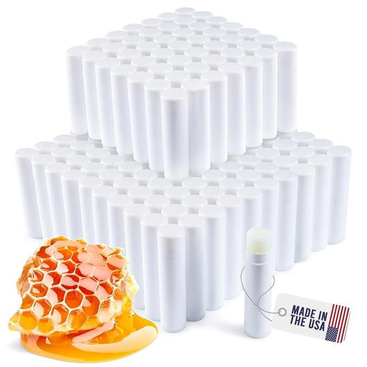 Lip Balm Bulk Unlabeled - Made in USA Bulk Chapstick - Natural Ingredients Vitamin E Shea Butter - Custom Chapstick Bulk For Party & Wedding Favors (150 Count, Honey)