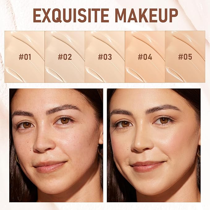 Long-Lasting Concealer Foundation Stick, Creamy Full Coverage, Hydrating Olive & Camellia Formula for Dark Circles (03 light skin)