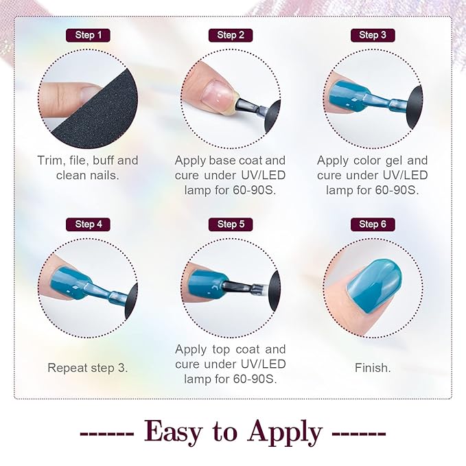 JODSONE Gel Nail Polish Shiny High Gloss Surface Strengthening Glitter Minimalistic Artistic Creation Starter Set 36 Pieces