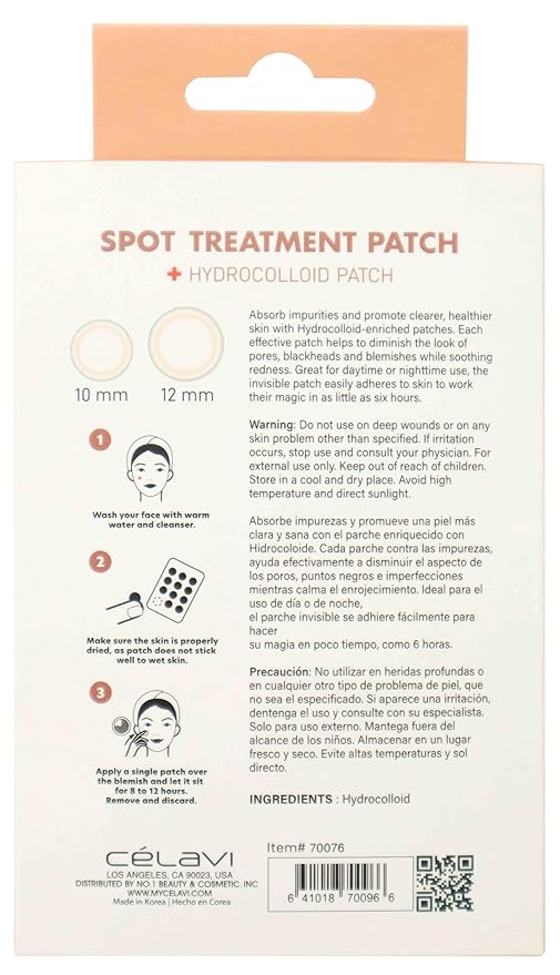 Celavi Acne Spot Treatment Hydrocolloid Patch (48 Count)