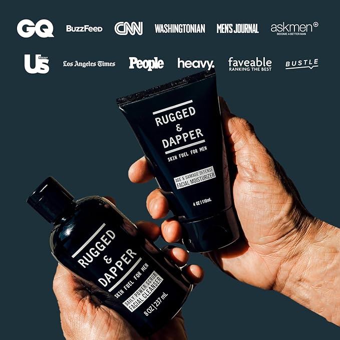 Daily Duo Skincare Set for Men | Includes Age + Damage Defense Moisturizer & Daily Power Scrub Face Wash