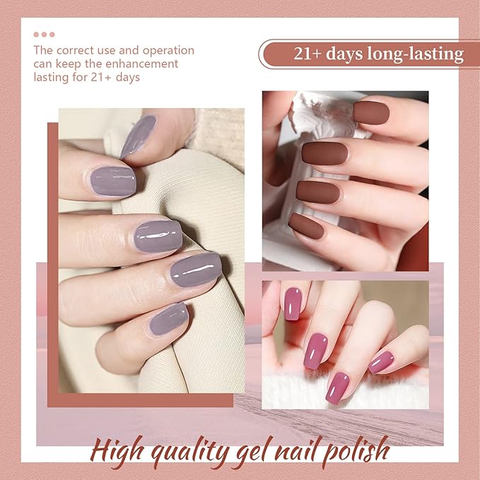 JODSONE Gel Nail Polish Kit with U V Light 32 Color Soak Off Base&Top Glitter Coat Gel Polish for DIY Manicure Lovers