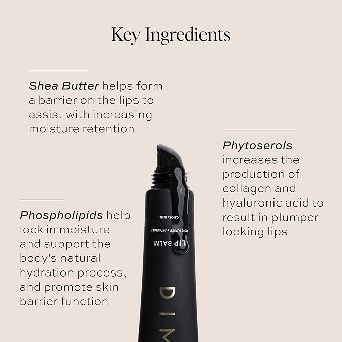 DIME Beauty Lip Balm, Hydrating Lip Balm and Gloss, Vegan & Cruelty-Free, Anti-Aging Lip Care, 5 oz / 15 ml