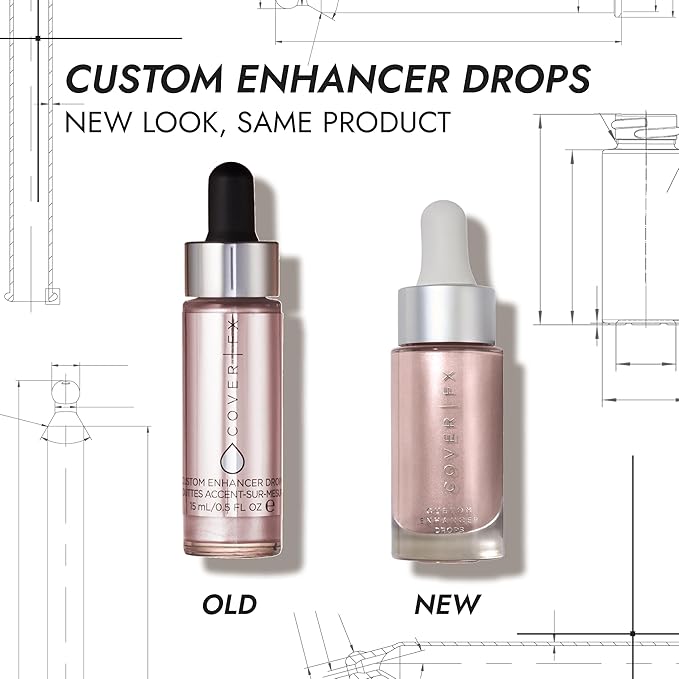 COVER FX Custom Enhancer Drops - Rose Gold: Bronzed Pink Finish - 15mL - Radiant Glow - Liquid Highlighter