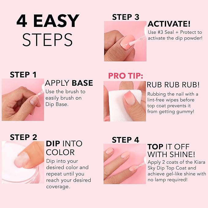 Kiara Sky Long Lasting Nail Dip Powder Pink Tones 1 oz, You Make Me Blush