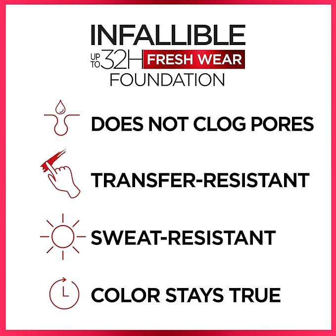 L'Oreal Paris Makeup Infallible Up to 32 Hour Fresh Wear Lightweight Foundation, 460 Golden Beige, 1 Fl Oz, Packaging May Vary