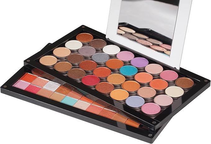 Arcylic Empty Magnetic Eyeshadow Palette Makeup Palette with Mirror stackable Makeup magnetic palette empty 2 layers overlap (dABL2) with a bag of metal sticker