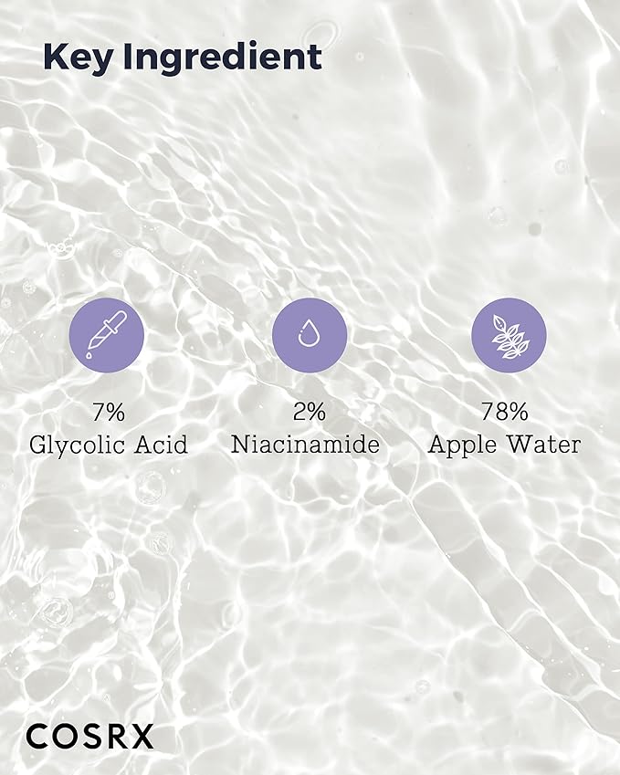 COSRX 7% Glycolic Acid Whitehead Removing Power Liquid, 3.38 fl.oz, AHA Exfoliant, Exfoliating Toner for Face & Body, Pore Minimizer, Korean Skin Care