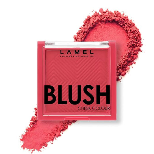 Lamel Blush Cheek Apricot Color Mini - Blendable Natural Blush Powder - Enhances & Defines Shapes & Features - Shading & Contouring Powder Blush - 4 Universal Shades - № 407 (Apricot) - 3.8g/0.13 oz