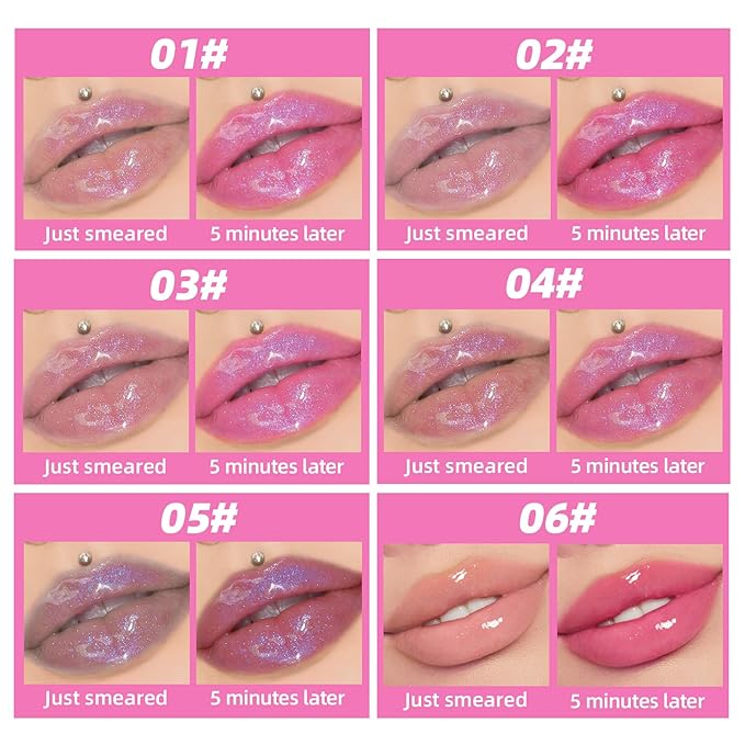 Magic Color Changing Moisturizing Lip Glow Oil Plumping Glimmer Glow Lipstick, Hydrating Lip Gloss Lip Care, Long Lasting Non-sticky Fresh Texture Lip Oil (Color Changing 03)