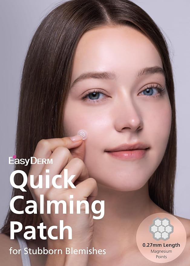 EasyDerm Quick Calming Magnesium Patches – 30 Patches Bulk Pack, Individually Wrapped Acne Care, Includes Tweezers & Ampoule, Korean Skincare, Made by Daewoong Pharmaceutical