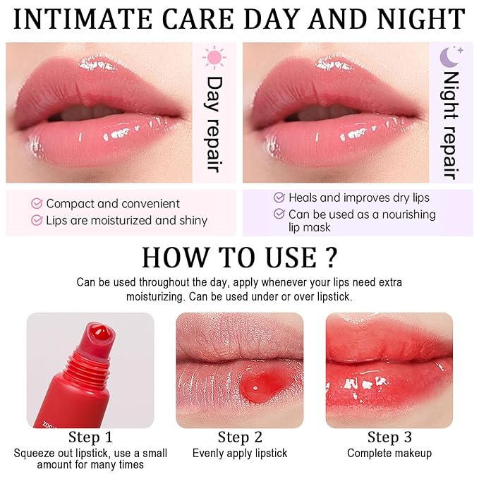 Lip Butter Balm, Day/Night Hydrating Lip Mask, Moisturizing Lip Balm Butter, Ultra-Nourishing Lip Care Moisturizer, Lip Butter Gloss Shine Lip Glow Oil Makeup#1 Vanilla