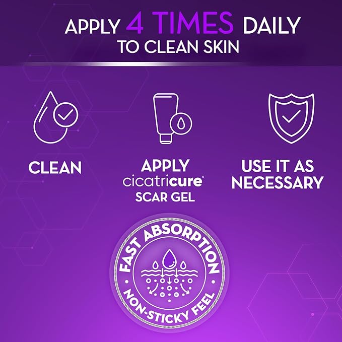 Cicatricure Advanced Scar Gel for Face & Body - Proven Results in 2 Weeks, Scar Treatment for Surgical Scars, Stretch Marks, Scars of Burns and Injuries, Acne Scar Treatment, 1 oz (28 g) - Pack of 3