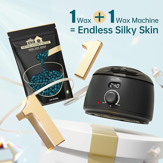 Lifestance Professional Wax Pot Warmer, L2 Premium Digital Wax Melt Machine for Hair Removal, 500ml 14oz LCD Wax Heater for Hard Wax Beads Fast Heat, Home Waxing for Body Brazilian Bikini Face Eyebrow