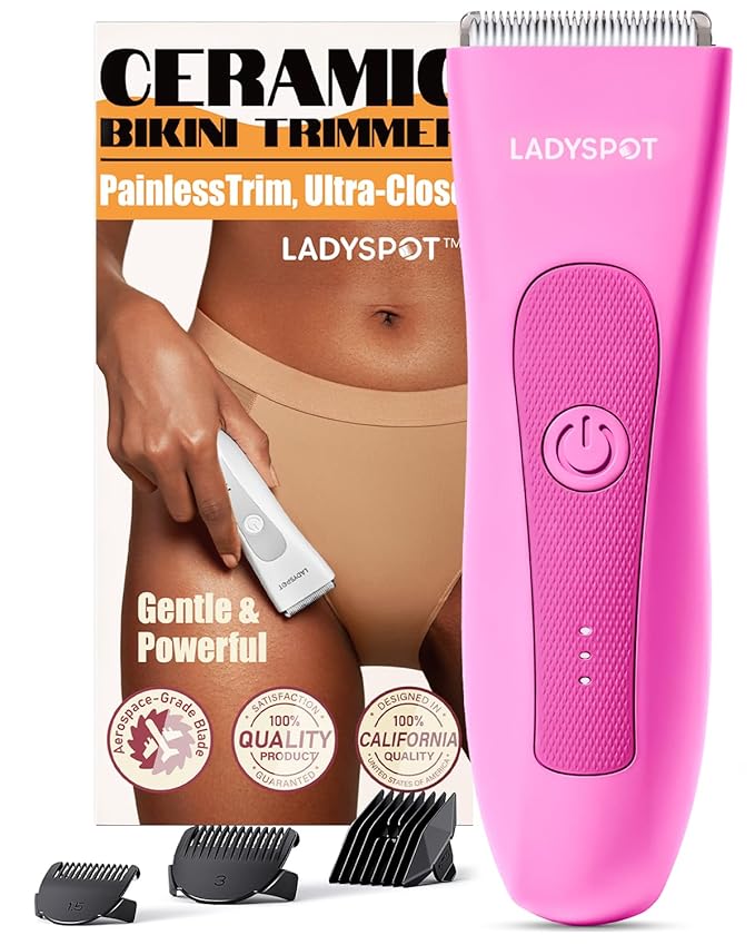 LADYSPOT™ Hair Shaver for Women, Shaving Sets with 3 Gurad and Replaceable Ceramic Blade Heads, No Nick, No Cut, No Razor Burn, Waterproof Wet/Dry, 90 Minutes Shaving (Women-Rosered-Version)