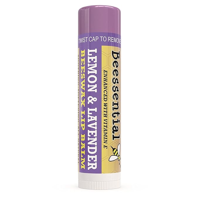 Beessential Natural Bulk Lip Balm, Lavender, 18 Pack | For Men, Women, and Children. Great for Gifts, Showers, & More